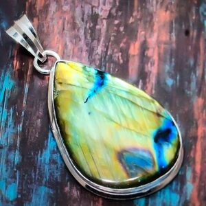 Labradorite Stamped 925 Sterling Silver Necklace